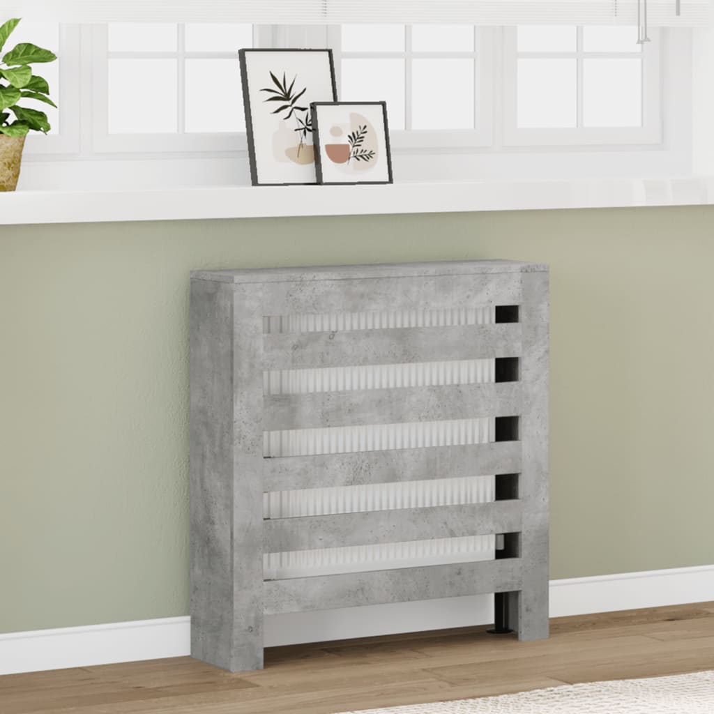 Vidaxx caisson de radiateur 78x20x82 cm bois d'ingénierie béton gris
