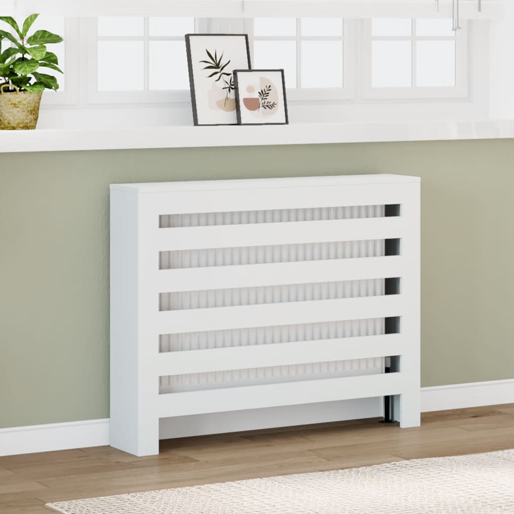 Vidaxl Radiatorom Construction 104x20x82 cm Bianco in legno elaborato