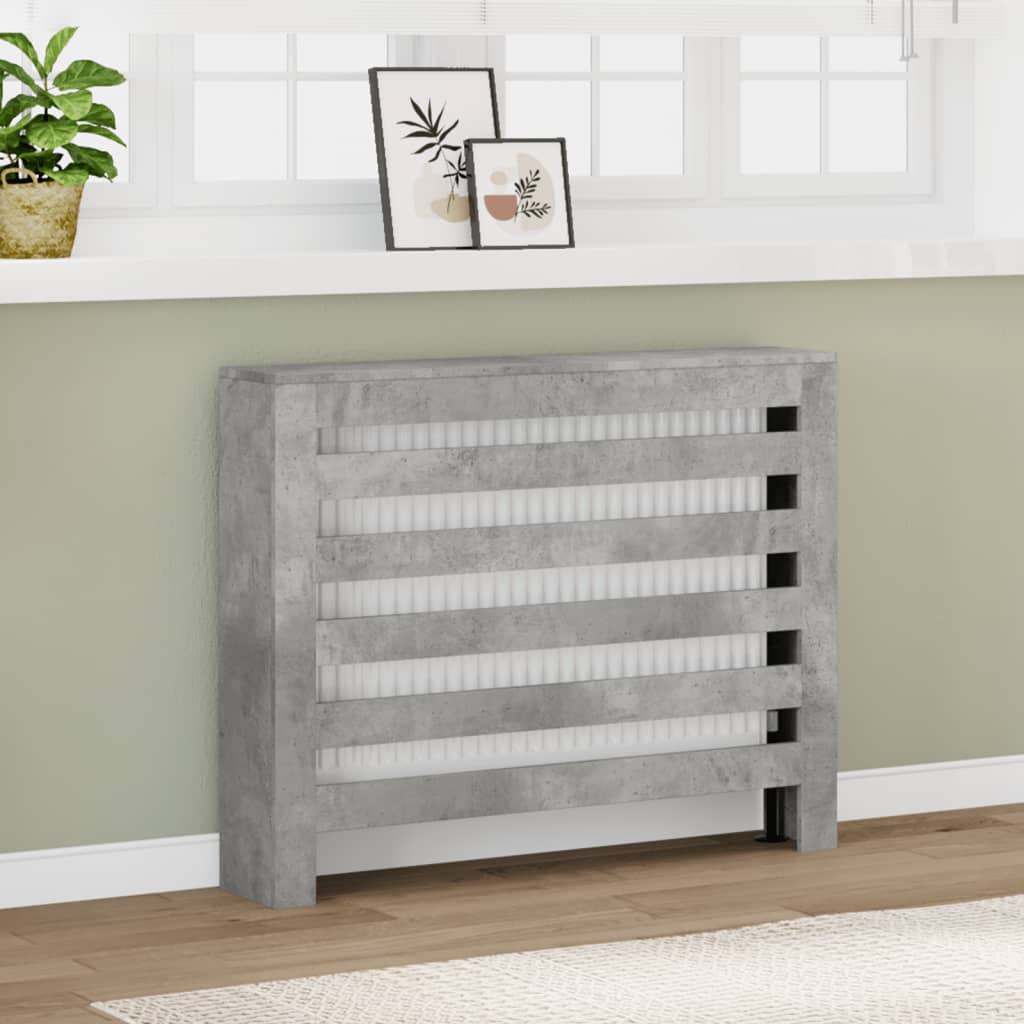 Vidaxx caisson de radiateur 104x20x82 cm bois d'ingénierie béton gris