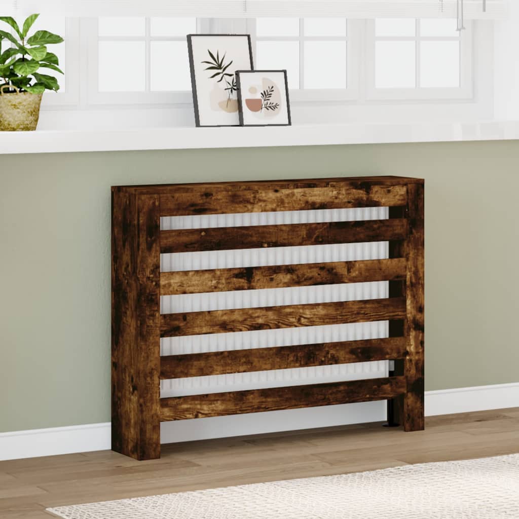 VidaXL Caisson de radiateur 104x20x82 cm bois d'ingénierie, chêne fumé