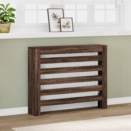 VidaXL Caisson de radiateur 104x20x82 cm bois d'ingénierie chêne brun