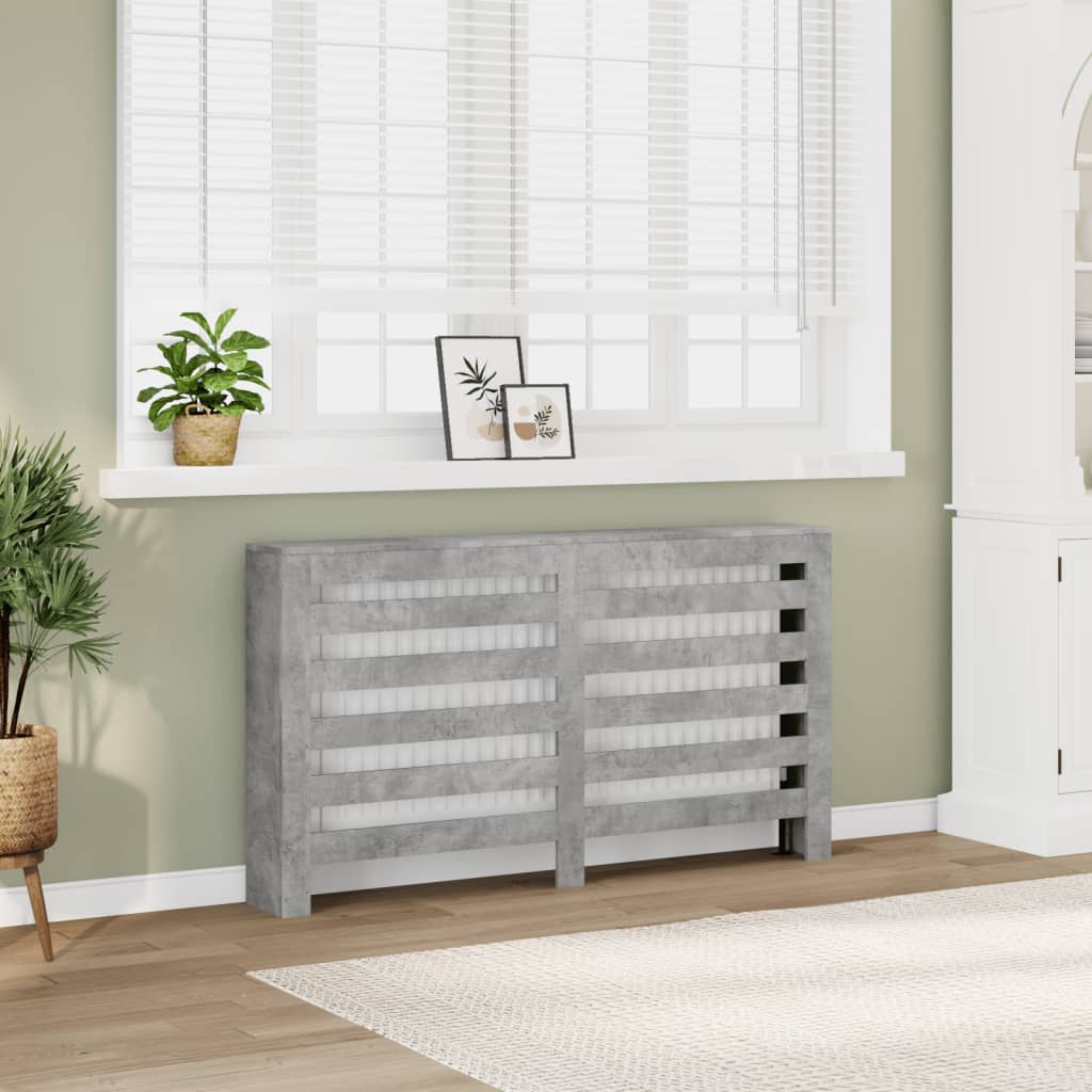 Vidaxx caisson de radiateur 149x20x82 cm bois d'ingénierie béton gris
