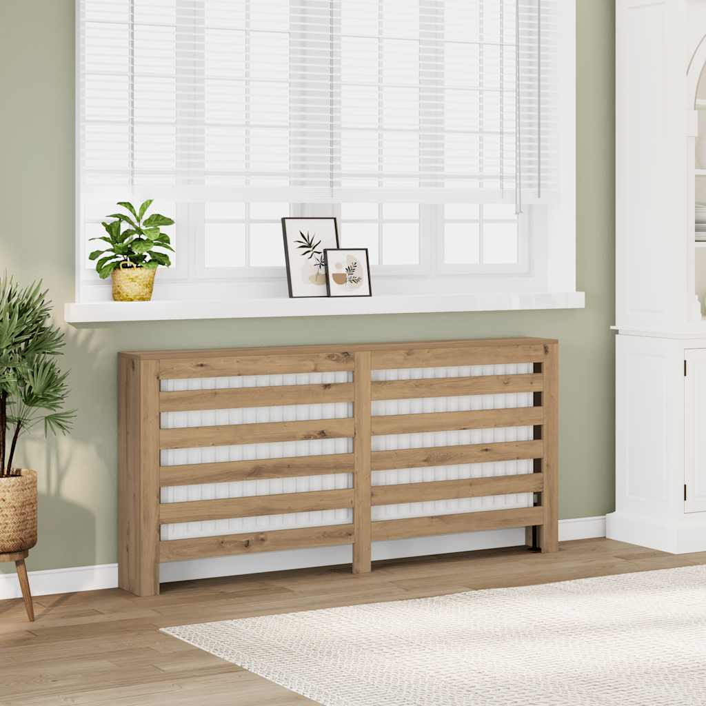VidaXL Caisson de radiateur 175x20x82 cm en bois travaillé, couleur chêne artisanal