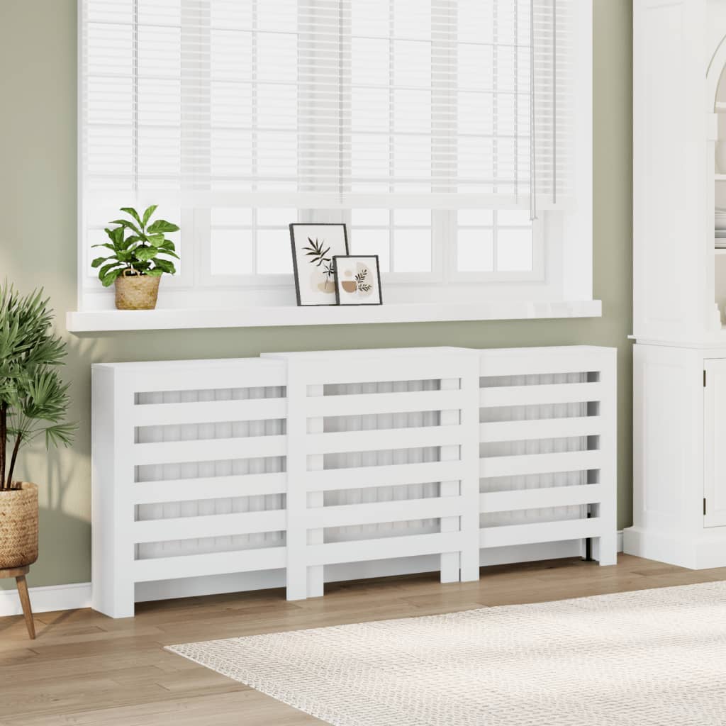 Vidaxx caisson de radiateur 205x21,5x83,5 cm bois d'ingénierie blanc