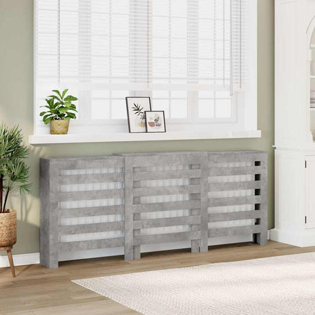 Vidaxx transformation de radiateur 205x21,5x83,5 cm bois d'ingénierie béton gris