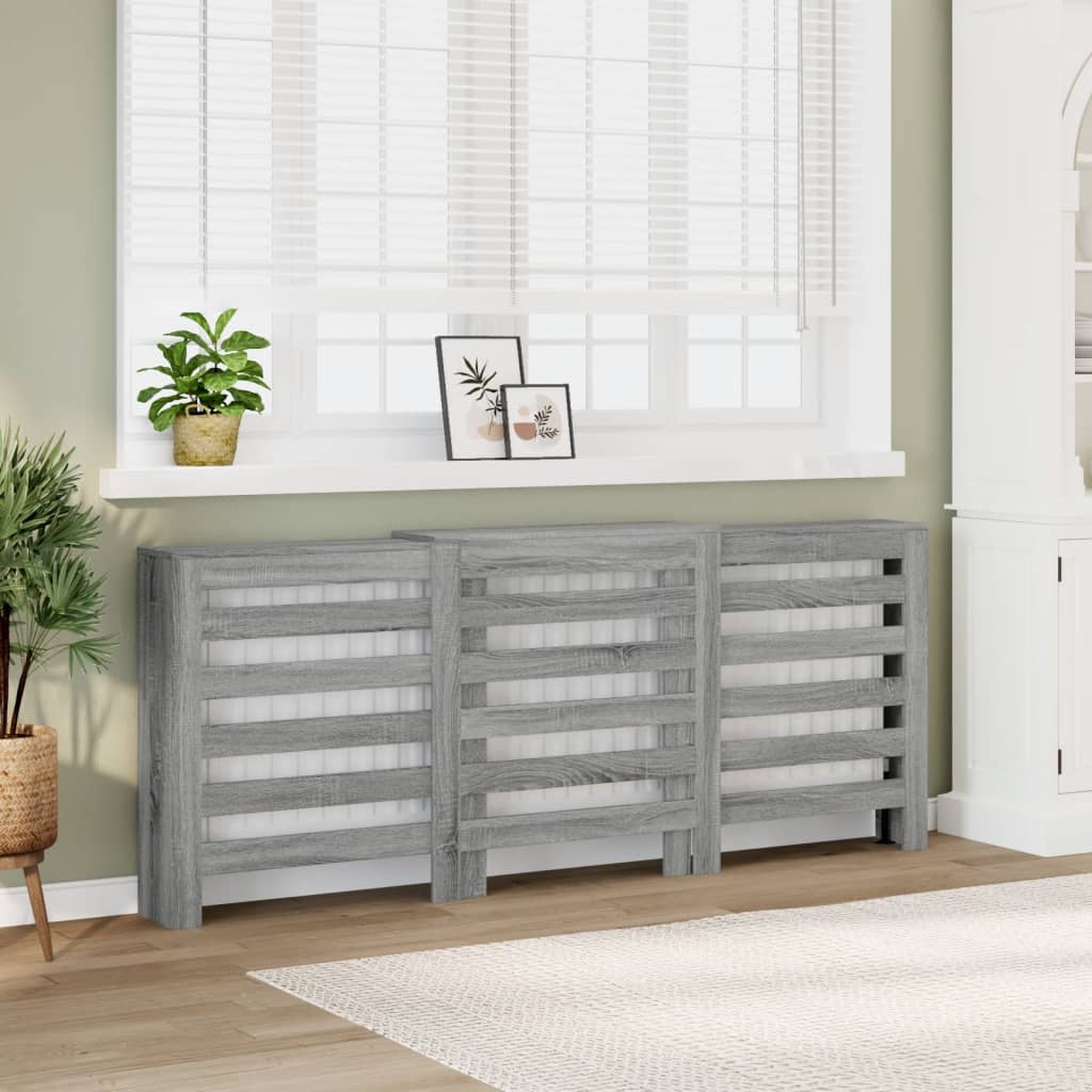 Vidaxx contour de radiateur 205x21,5x83,5 cm bois d'ingénierie chêne sonoma gris