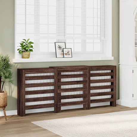 Vidaxx caisson de radiateur 205x21,5x83,5 cm bois d'ingénierie couleur chêne marron