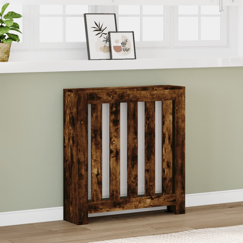 VidaXL Caisson de radiateur 78x20x82 cm bois d'ingénierie, chêne fumé