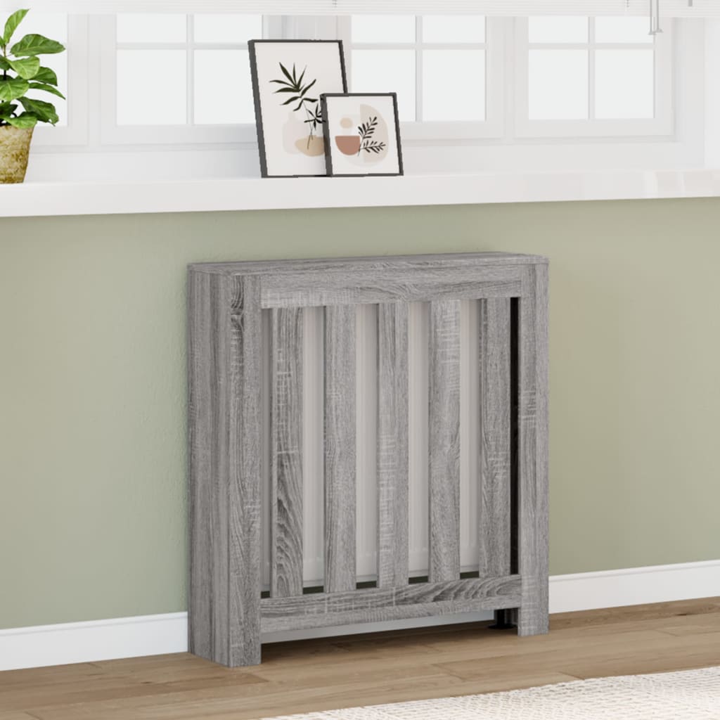 Vidaxx caisson de radiateur 78x20x82 cm bois d'ingénierie gris couleur chêne sonoma
