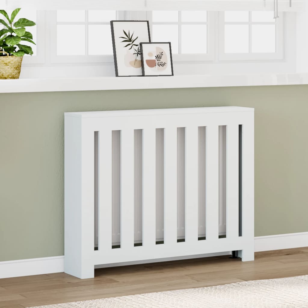 Vidaxl Radiatorom Construction 104x20x82 cm Bianco in legno elaborato