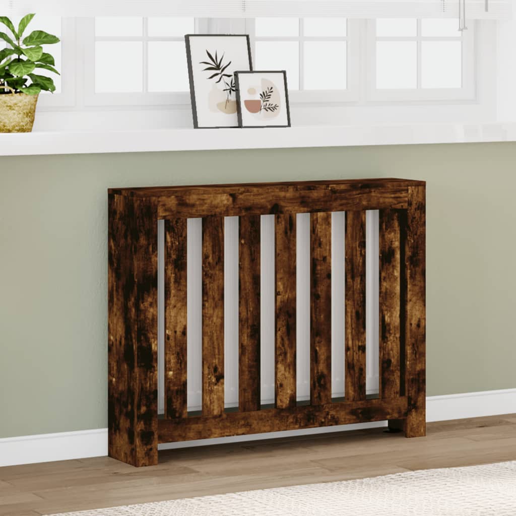 VidaXL Caisson de radiateur 104x20x82 cm bois d'ingénierie, chêne fumé