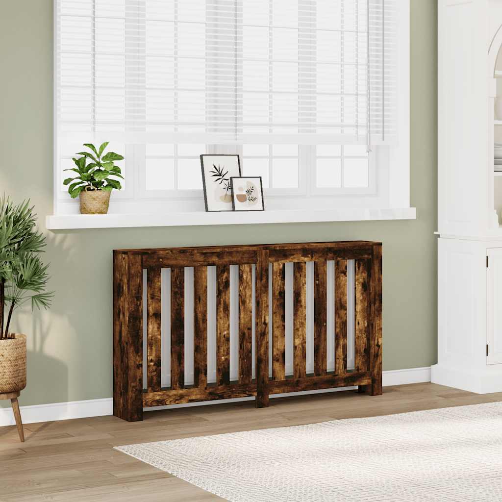 VidaXL Caisson de radiateur 149x20x82 cm bois d'ingénierie, chêne fumé