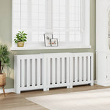Vidaxx caisson de radiateur 205x21,5x83,5 cm bois d'ingénierie blanc