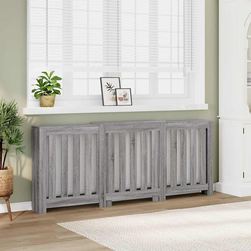 Vidaxx contour de radiateur 205x21,5x83,5 cm bois d'ingénierie chêne sonoma gris