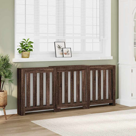 Vidaxx caisson de radiateur 205x21,5x83,5 cm bois d'ingénierie couleur chêne marron