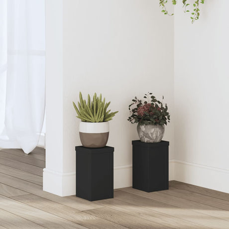 VidaXL supports pour plantes 2 pcs 10x10x18 cm bois traité noir