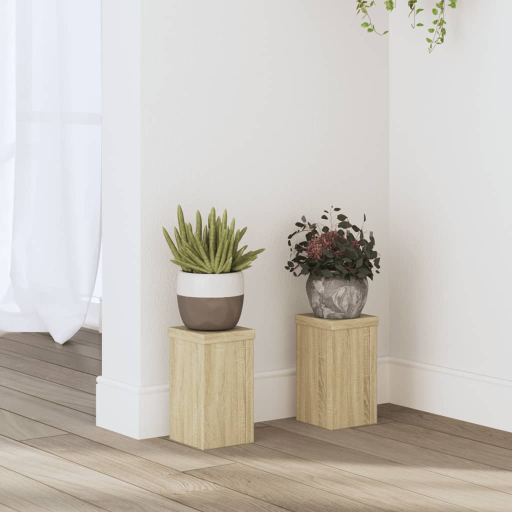 Vidaxx supports pour plantes 2 pcs 10x10x18 cm bois d'ingénierie chêne sonoma