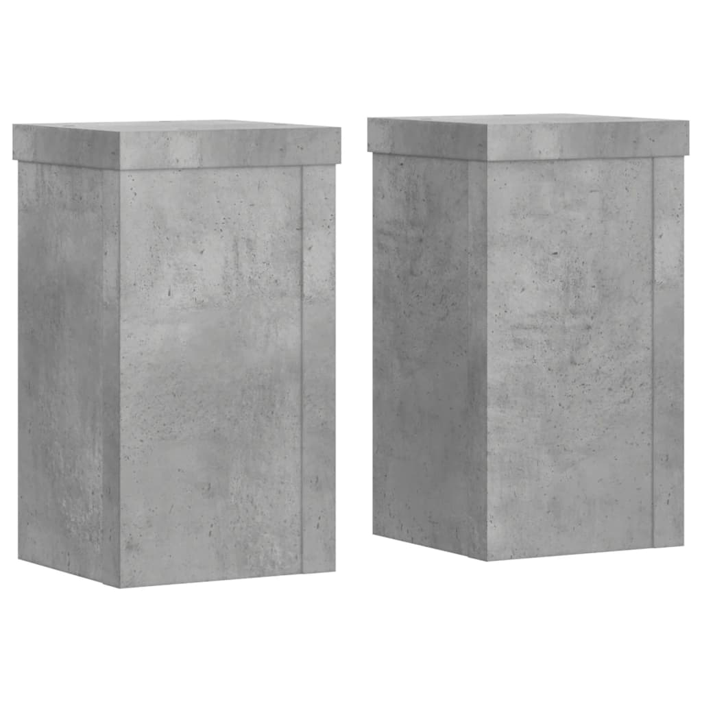 Vidaxx supports pour plantes 2 pcs 10x10x18 cm bois d'ingénierie béton gris