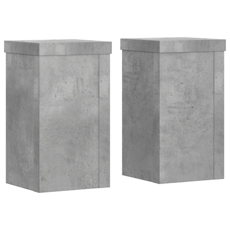 Vidaxx supports pour plantes 2 pcs 10x10x18 cm bois d'ingénierie béton gris