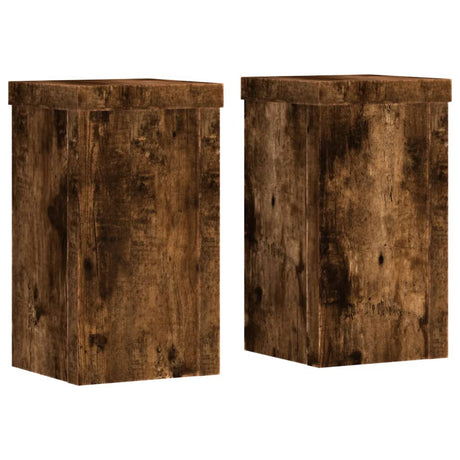 Vidaxx supports pour plantes 2 pcs 10x10x18 cm bois transformé chêne fumé