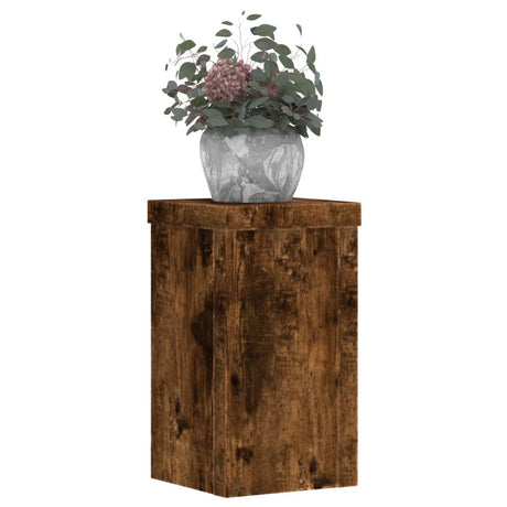 Vidaxx supports pour plantes 2 pcs 10x10x18 cm bois transformé chêne fumé