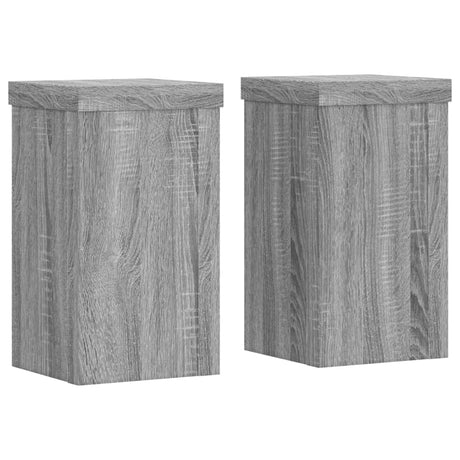 VidaXL supports pour plantes 2 pcs 10x10x18 cm bois d'ingénierie gris sonoma