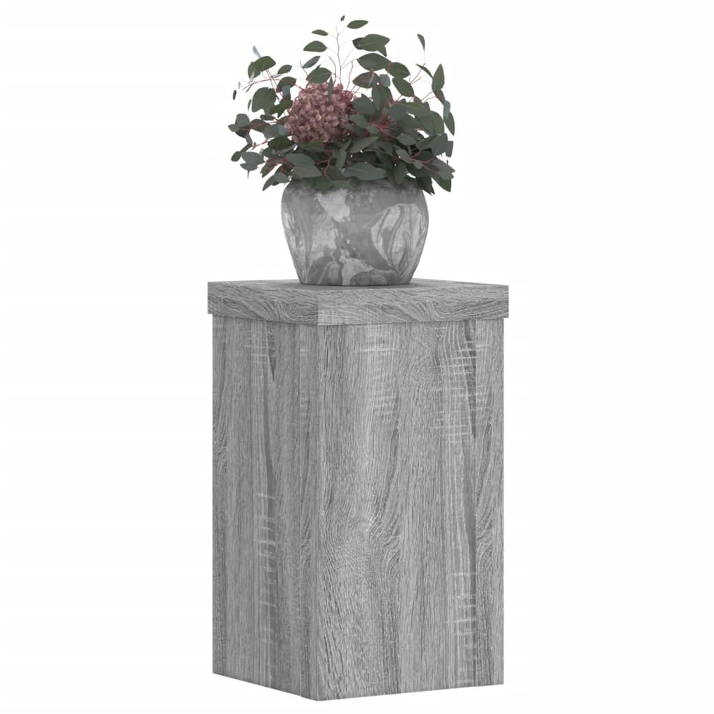 VidaXL supports pour plantes 2 pcs 10x10x18 cm bois d'ingénierie gris sonoma
