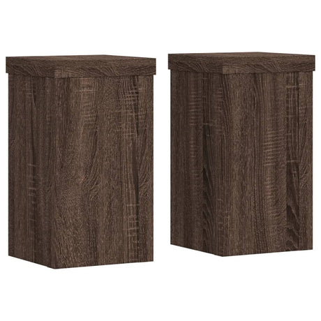 Vidaxx supports pour plantes 2 pcs 10x10x18 cm bois traité chêne brun