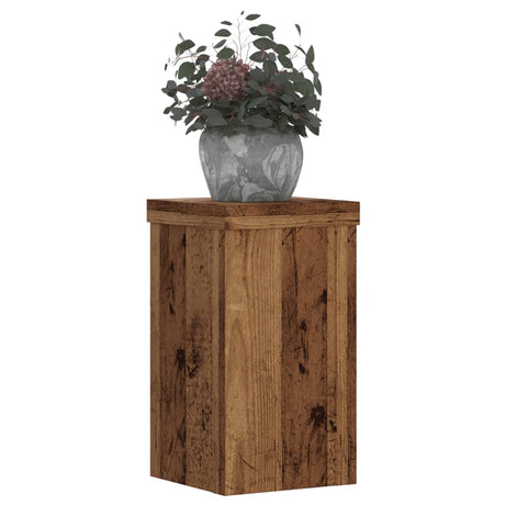 VidaXL supports pour plantes 2 pcs 10x10x18 cm bois traité, couleur bois ancien