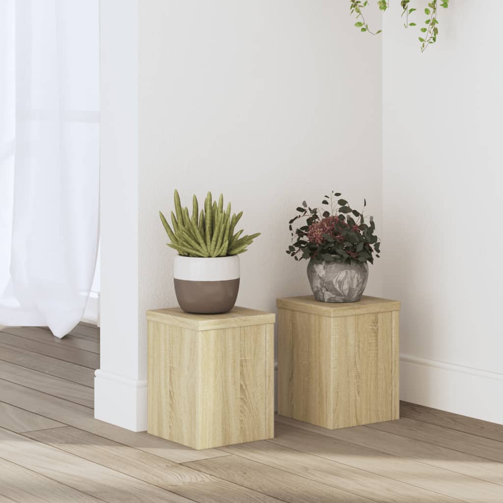 Vidaxx supports pour plantes 2 pcs 15x15x20 cm bois d'ingénierie chêne sonoma
