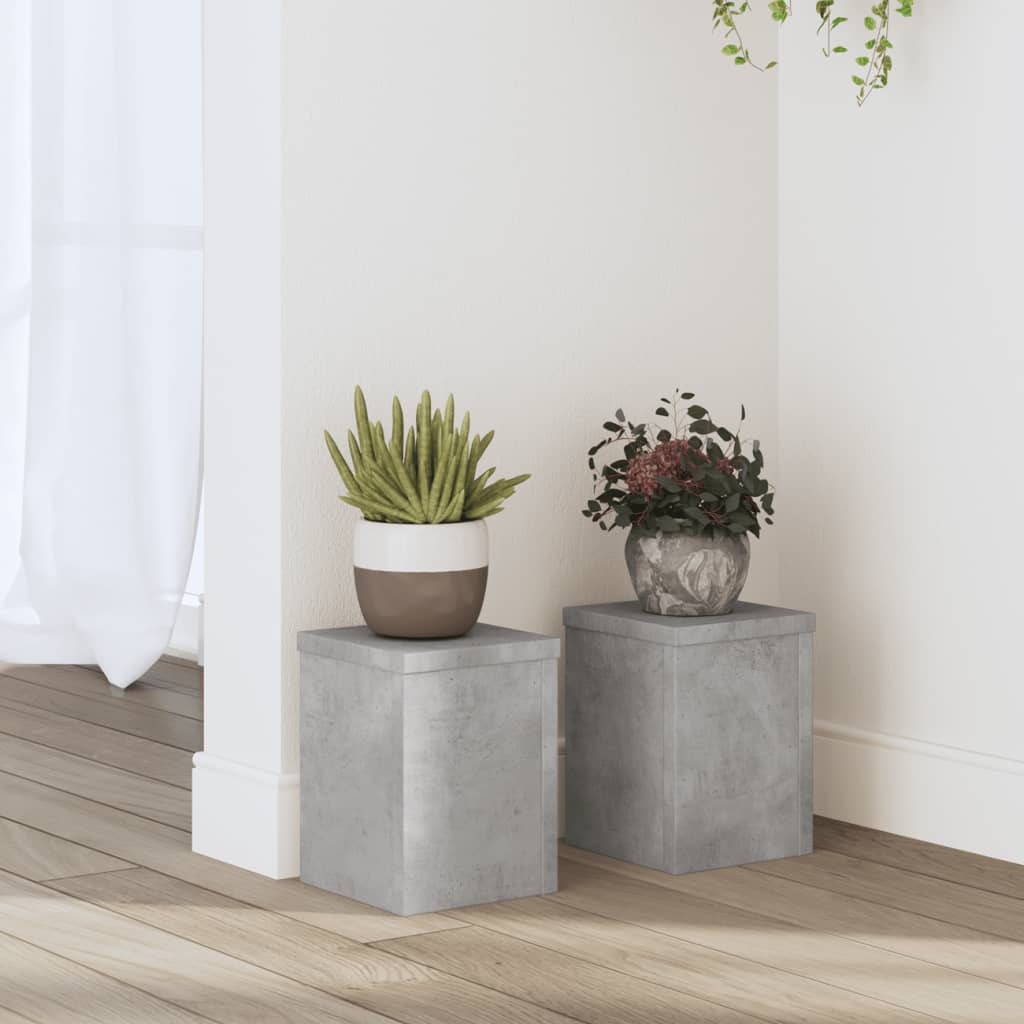Vidaxx supports pour plantes 2 pcs 15x15x20 cm bois d'ingénierie béton gris