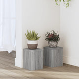 Vidaxxl supports pour plantes 2 pcs 15x15x20 cm bois d'ingénierie gris sonoma