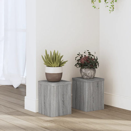 Vidaxxl supports pour plantes 2 pcs 15x15x20 cm bois d'ingénierie gris sonoma