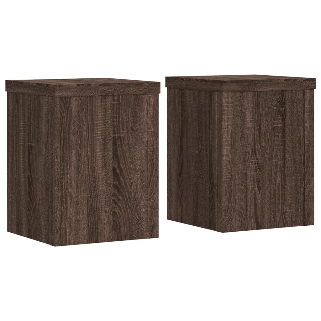 Vidaxx supports pour plantes 2 pcs 15x15x20 cm bois d'ingénierie chêne brun