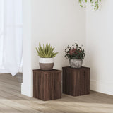 Vidaxx supports pour plantes 2 pcs 15x15x20 cm bois d'ingénierie chêne brun