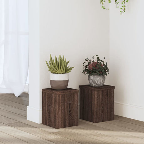 Vidaxx supports pour plantes 2 pcs 15x15x20 cm bois d'ingénierie chêne brun