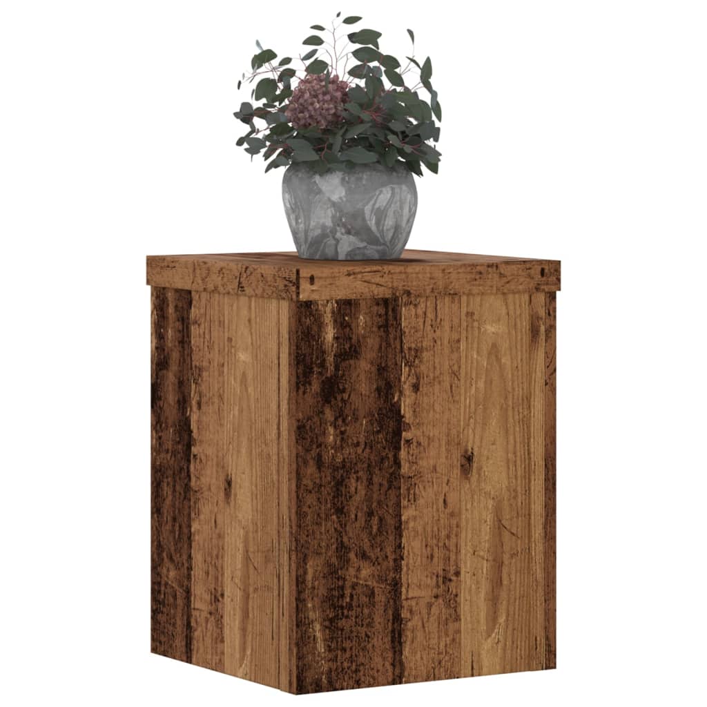 VidaXL supports pour plantes 2 pcs 15x15x20 cm bois traité, couleur bois ancien