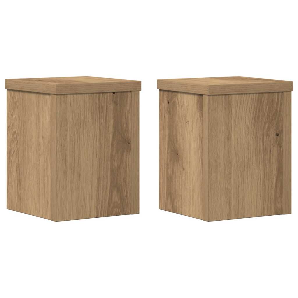 VidaXL Supports pour plantes 2 pcs 15x15x20 cm bois chêne artisanal
