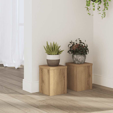VidaXL Supports pour plantes 2 pcs 15x15x20 cm bois chêne artisanal