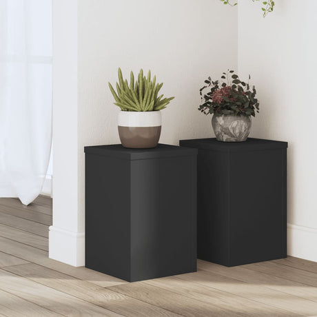VidaXL supports pour plantes 2 pcs 20x20x30 cm bois traité noir
