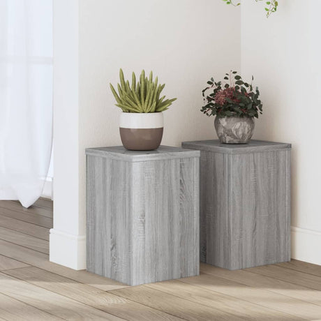 VidaXL supports pour plantes 2 pcs 20x20x30 cm bois d'ingénierie gris sonoma