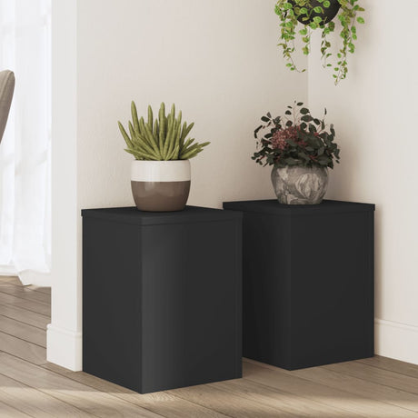 Vidaxx supports pour plantes 2 pcs 25x25x35 cm bois traité noir