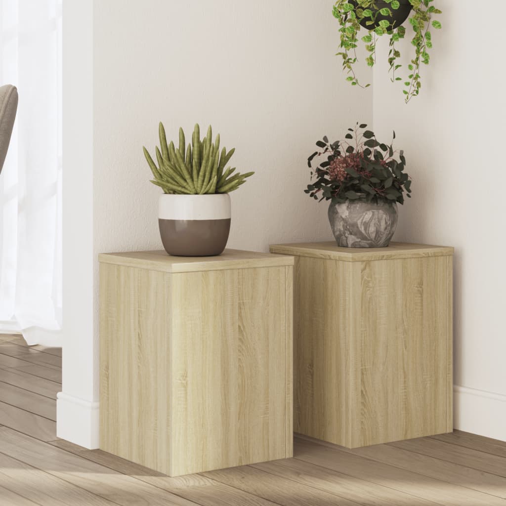 Vidaxxl supports pour plantes 2 pcs 25x25x35 cm chêne sonoma en dérivé du bois