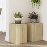 Vidaxxl supports pour plantes 2 pcs 25x25x35 cm chêne sonoma en dérivé du bois