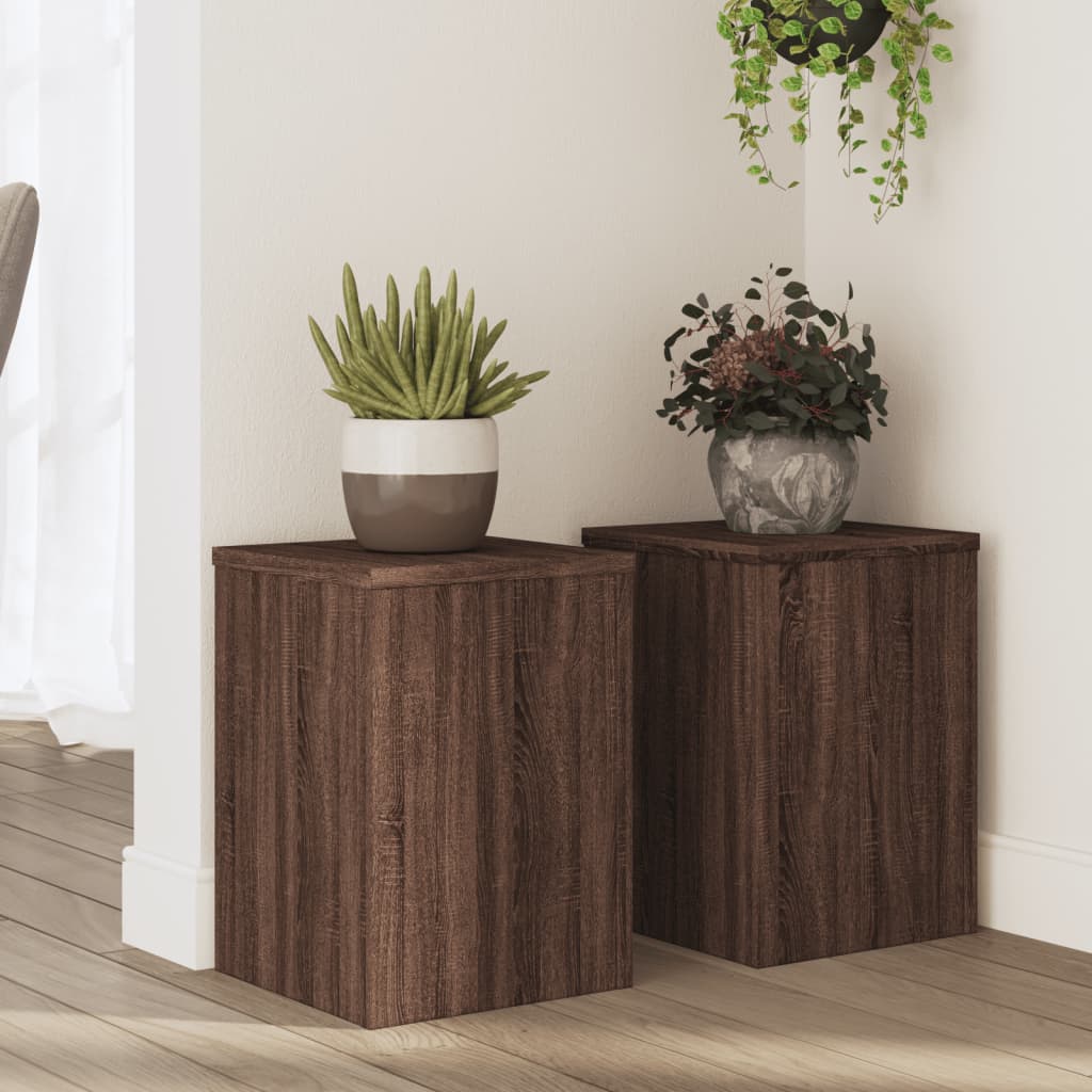 Vidaxx supports pour plantes 2 pcs 25x25x35 cm bois d'ingénierie chêne brun