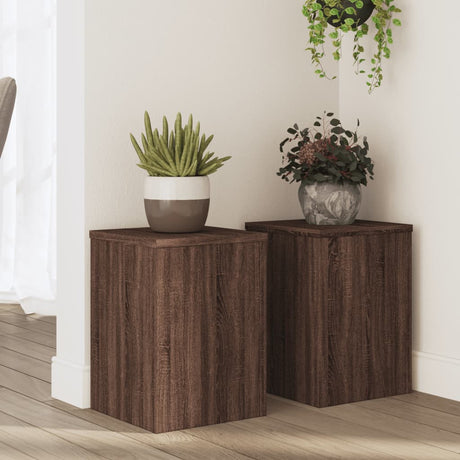 Vidaxx supports pour plantes 2 pcs 25x25x35 cm bois d'ingénierie chêne brun