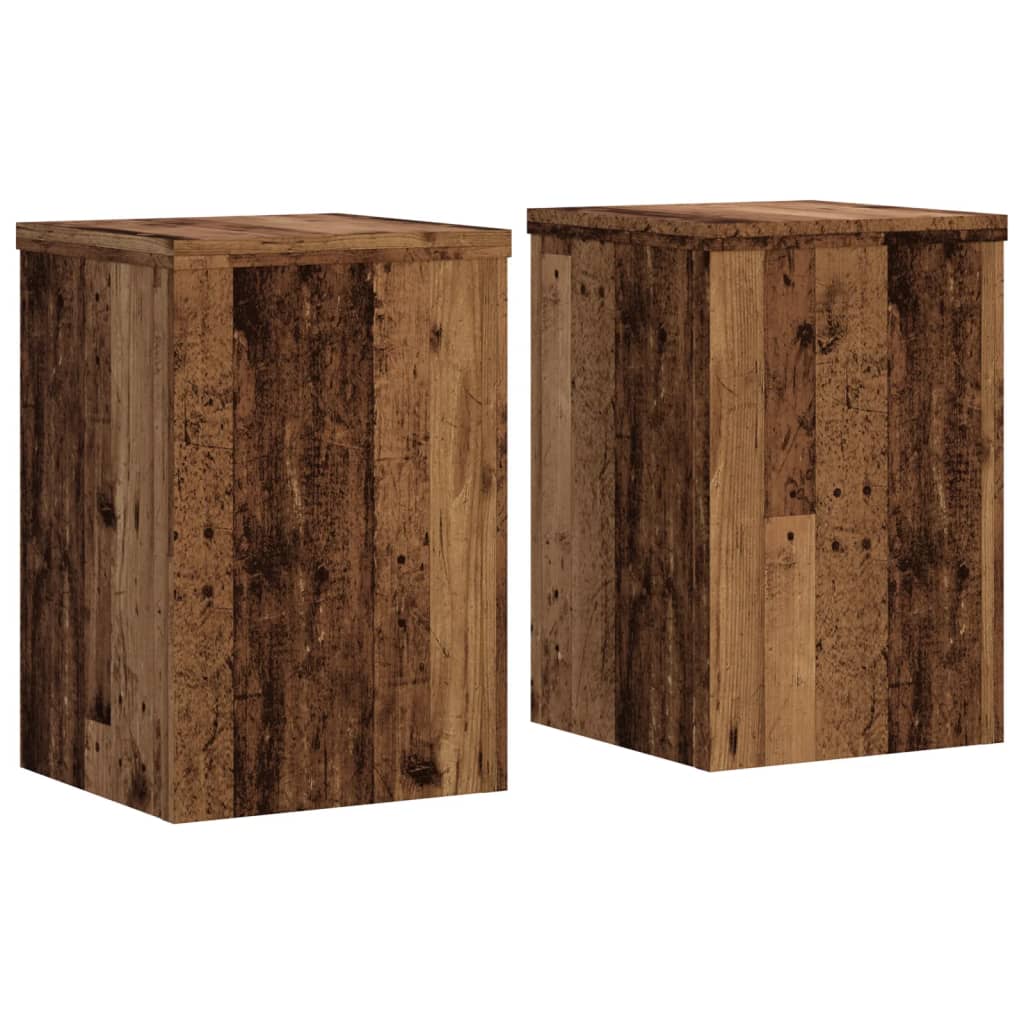 VidaXL support pour plantes 2 pcs 25x25x35 cm bois traité, couleur bois ancien