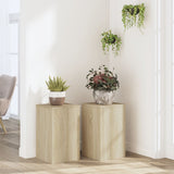 VidaXL supports pour plantes 2 pcs 30x30x50 cm bois d'ingénierie chêne sonoma