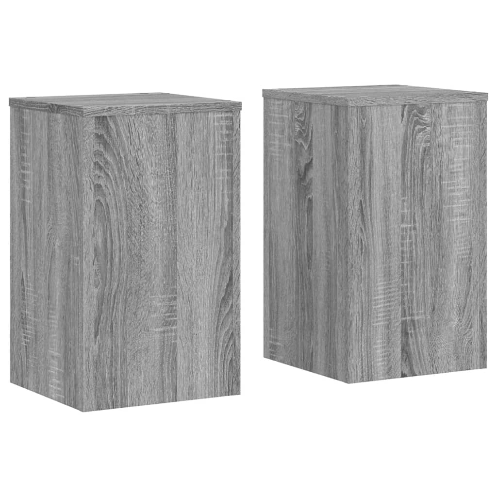 Vidaxxl supports pour plantes 2 pcs 30x30x50 cm bois d'ingénierie gris sonoma