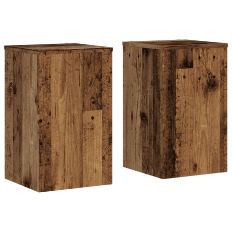 VidaXL Supports pour plantes 2 pcs 30x30x50 cm bois traité, couleur bois ancien